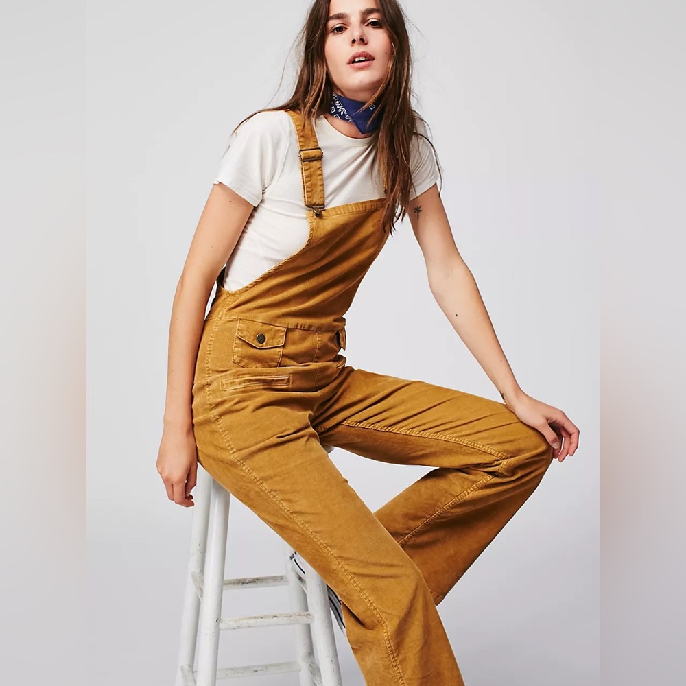 NWT Free People Movin' Away Cord Overall Size 27